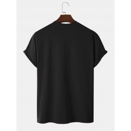 Mens Rose Chest Print Short Sleeve 100% Cotton T-Shirt