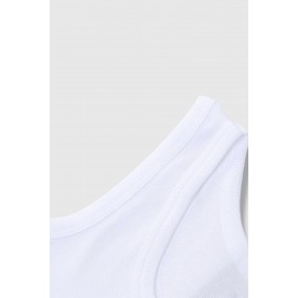 White Hard Rock Guitar Print Slim-fit Men's Tank Top