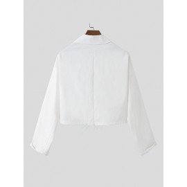 Men Feather Fringe Crop Shirt